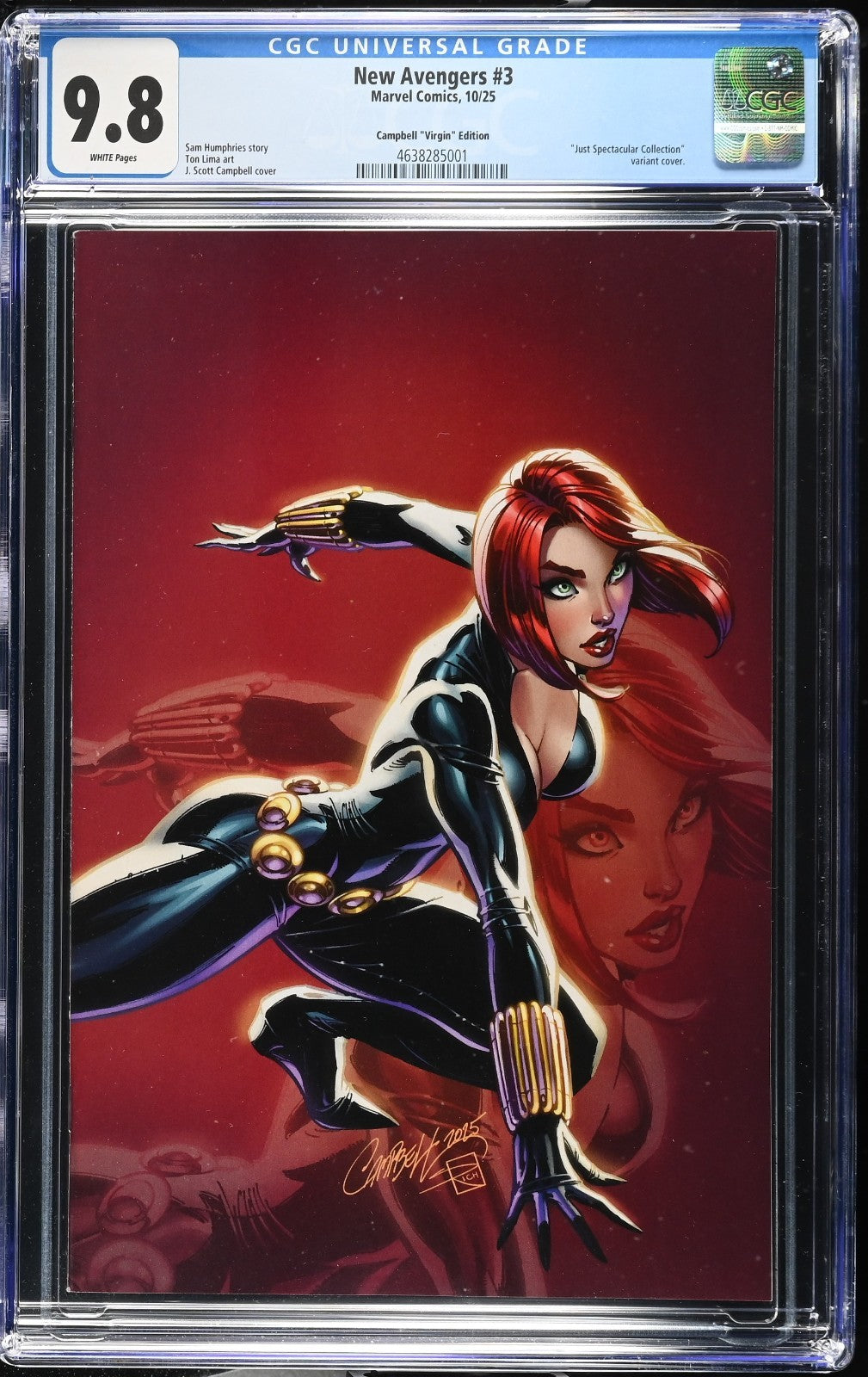 New Avengers #3 CGC 9.8 1:100 Campbell VIRGIN Spectacular Variant 2025