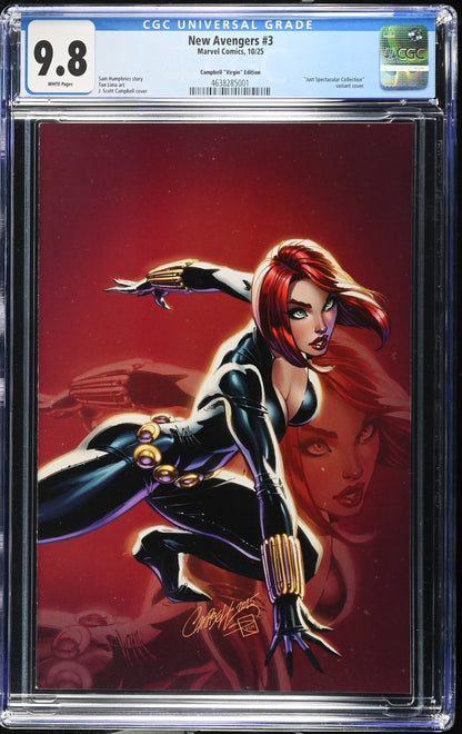 New Avengers #3 CGC 9.8 1:100 Campbell VIRGIN Spectacular Variant 2025