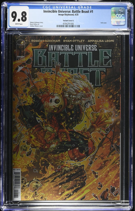 Invincible Universe Battle Beast #1 CGC 9.8 1:100 Meyers FOIL Variant Image 2025