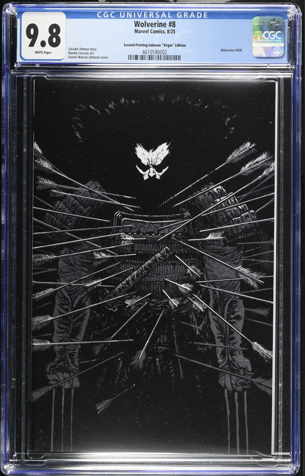 Wolverine #8 CGC 9.8 1:25 VIRGIN 2nd Print Johnson Variant Marvel 2025