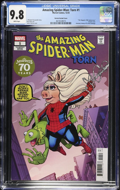 Amazing Spider-Man Torn #1 CGC 9.8 Javier Garron Muppets Variant 2025