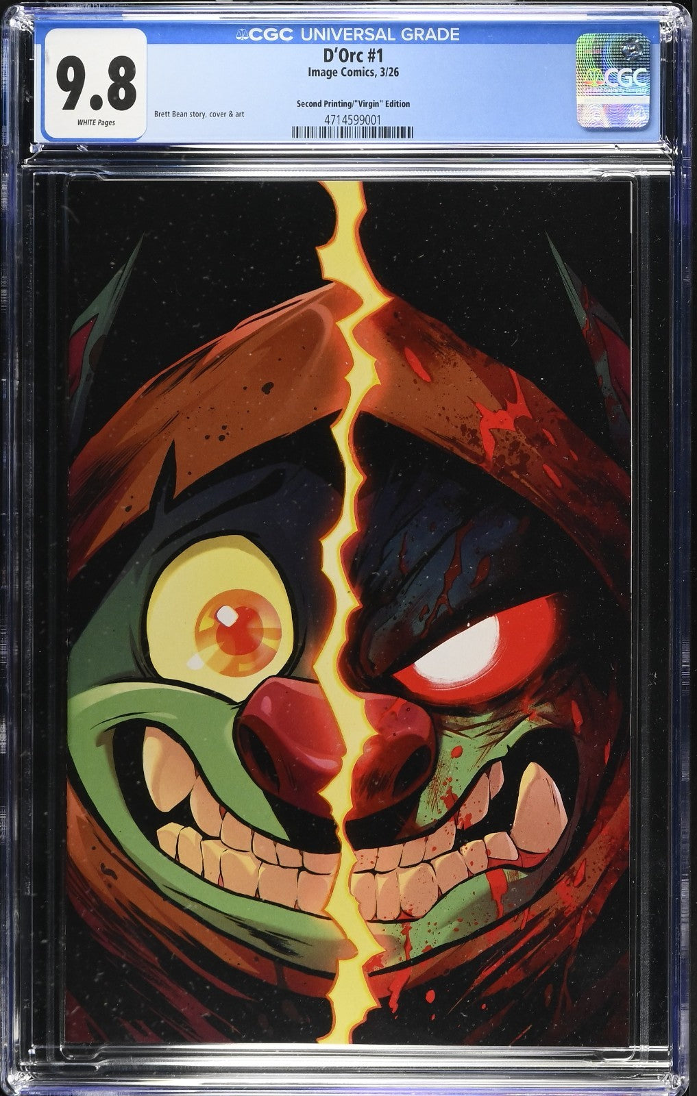 Dorc #1 CGC 9.8 2nd Print Brett Bean One Per Store VIRGIN Variant Image Presale