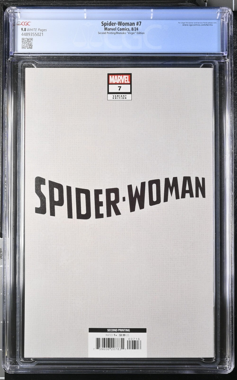 Spider-Woman #7 CGC 9.8 1:25 Momoko VIRGIN 2nd Print Variant 1st Assembly 2024