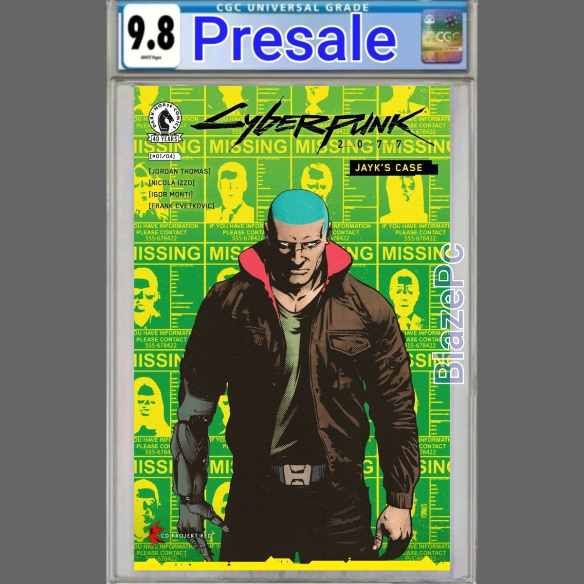 Cyberpunk 2077 Jayks Case #1 CGC 9.8 Cover B Fornes Variant Dark Horse PRESALE