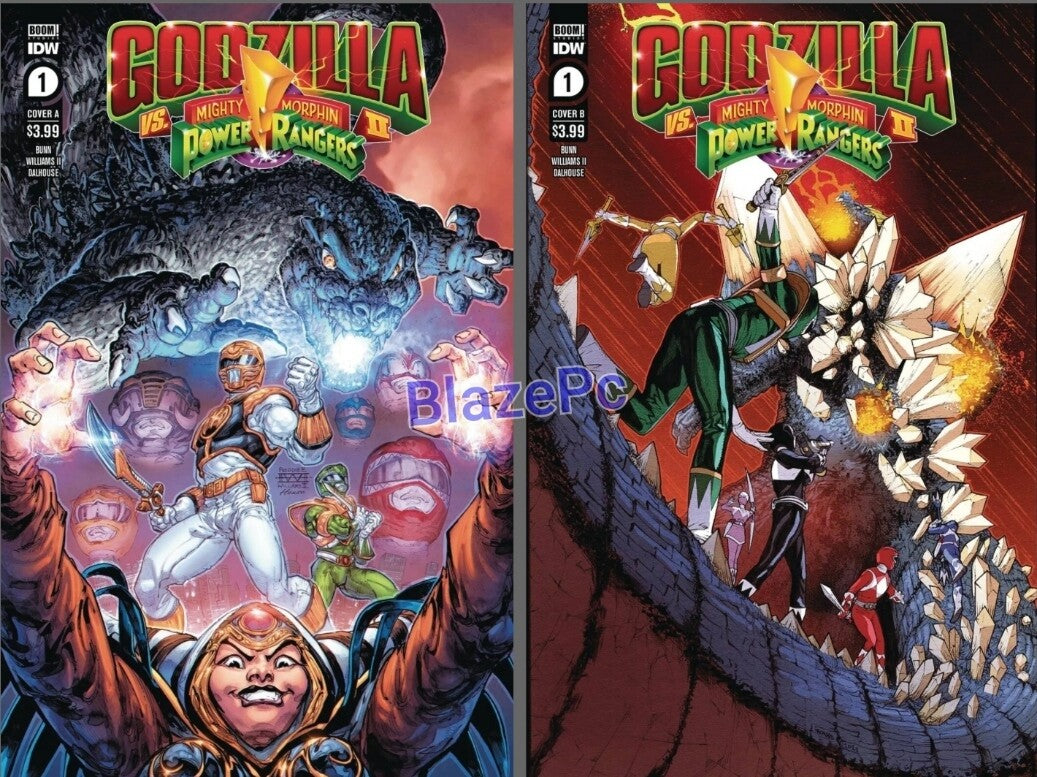 Godzilla Vs MMPR II #1 Cover A B Variant Set or 1:10 Options Rangers IDW 2024 NM
