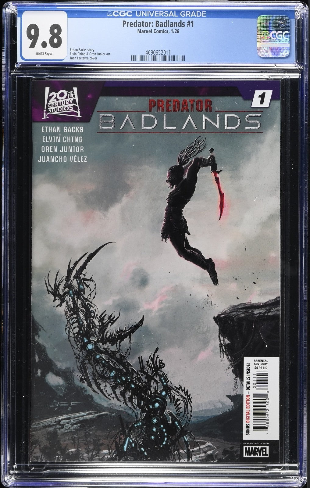 Predator Badlands #1 CGC 9.8 Juan Ferreyra Cover A 1st Print Marvel Comics 2025