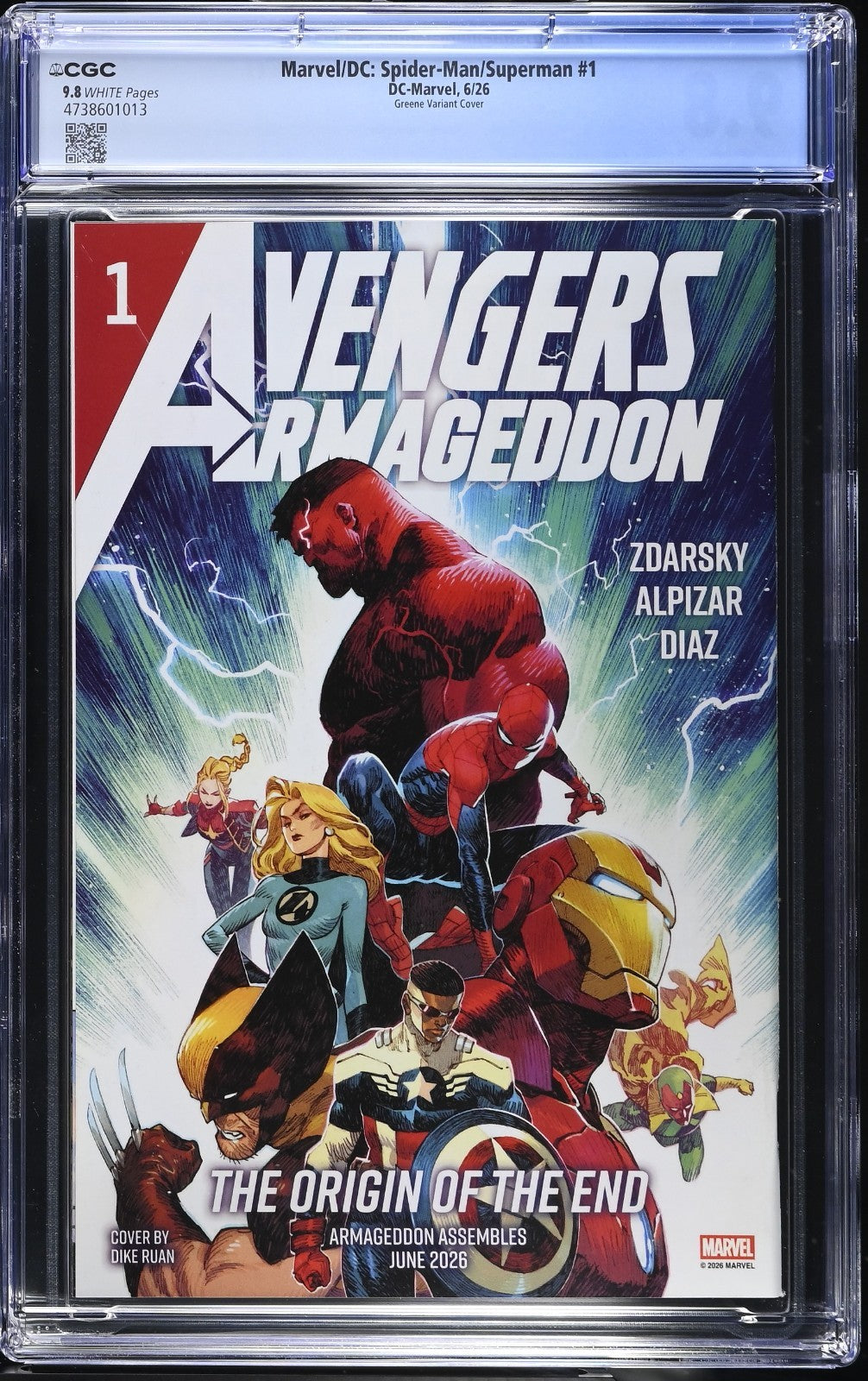 Marvel DC Spider-Man Superman #1 CGC 9.8 Sanford Greene Variant 2026