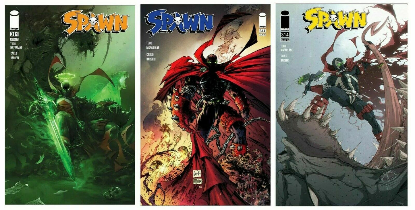 Spawn 314 Cover A B C D 1:5 1:50 Variant B&W Mattina McFarlane Options