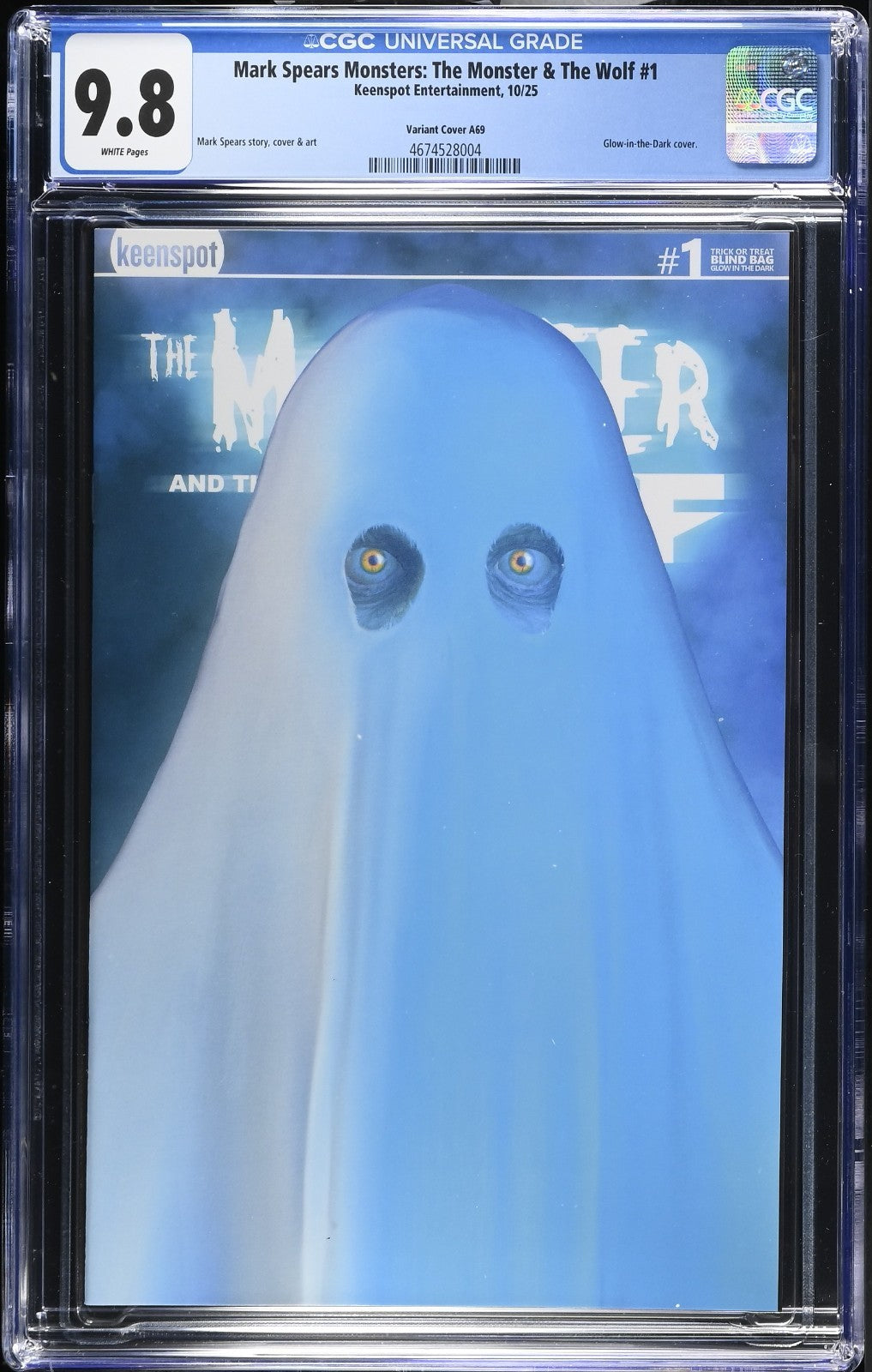 Mark Spears The Monster & The Wolf #1 CGC 9.8 A69 Blind Bag GITD Skull Variant