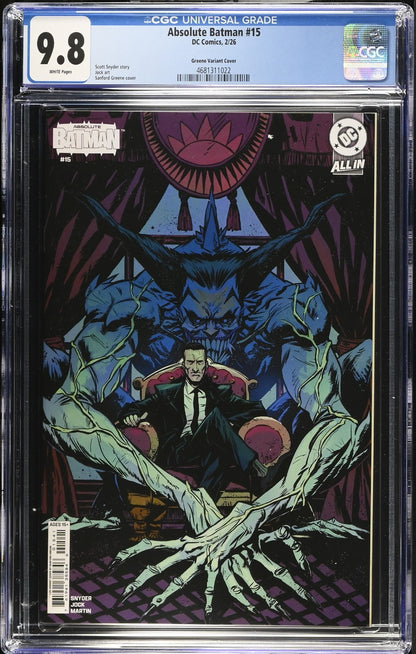 Absolute Batman #15 CGC 9.8 1:25 Sanford Greene Variant 1st Print Joker DC