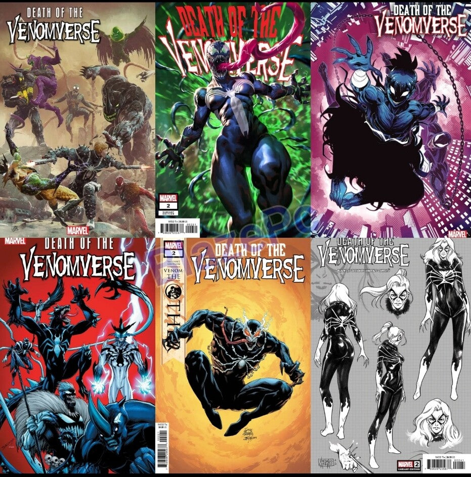 Death of the Venomverse #2 A B C D E F Variant Set or 1:10 Options 2023 NM