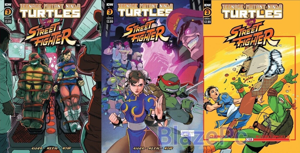 TMNT Vs Street Fighter #3 Cover A B C Variant Set or 1:25 1:50 Options IDW NM