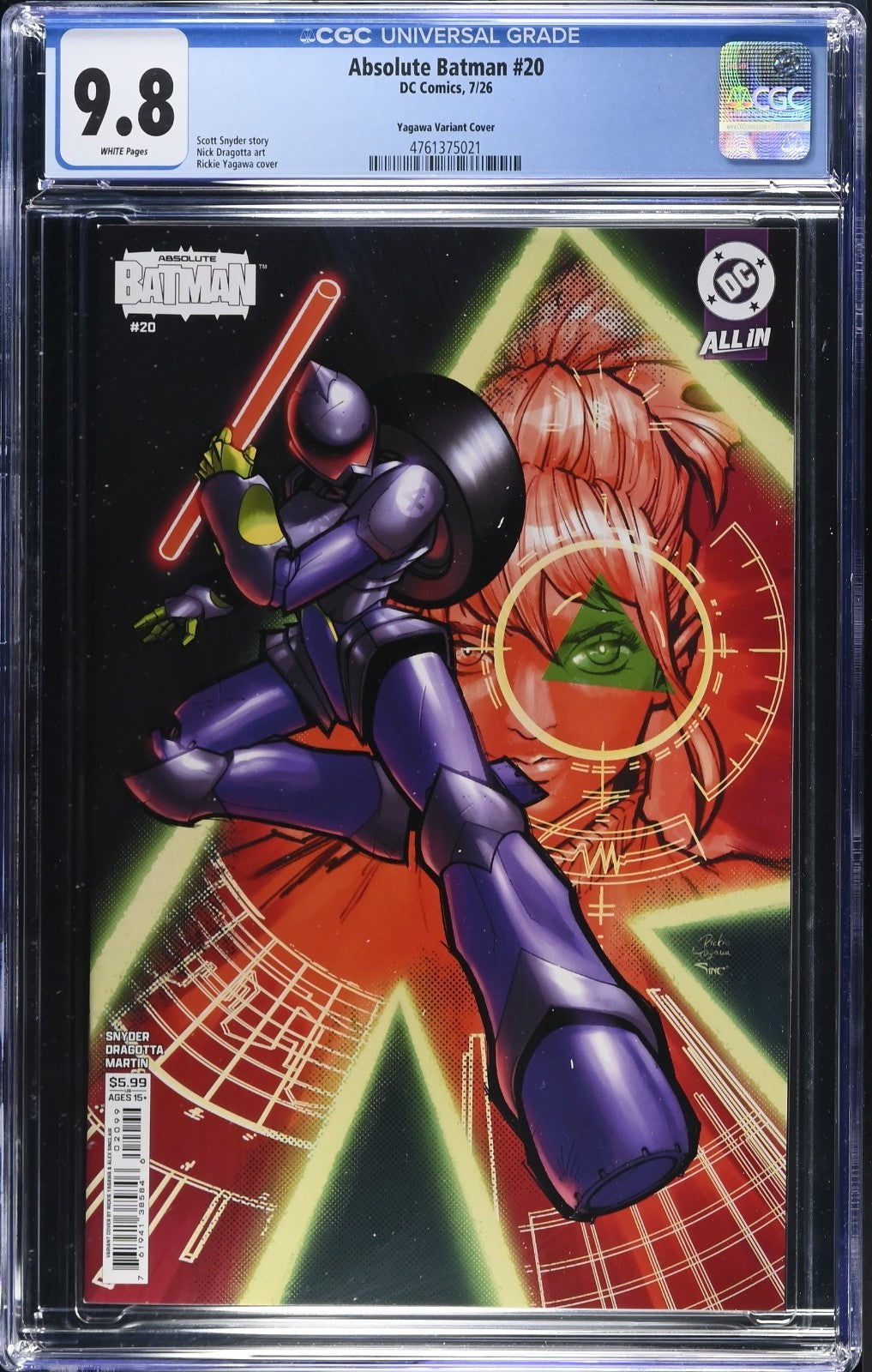 Absolute Batman #20 CGC 9.8 1st Print Cover H Yagawa Variant Robin DC Comics