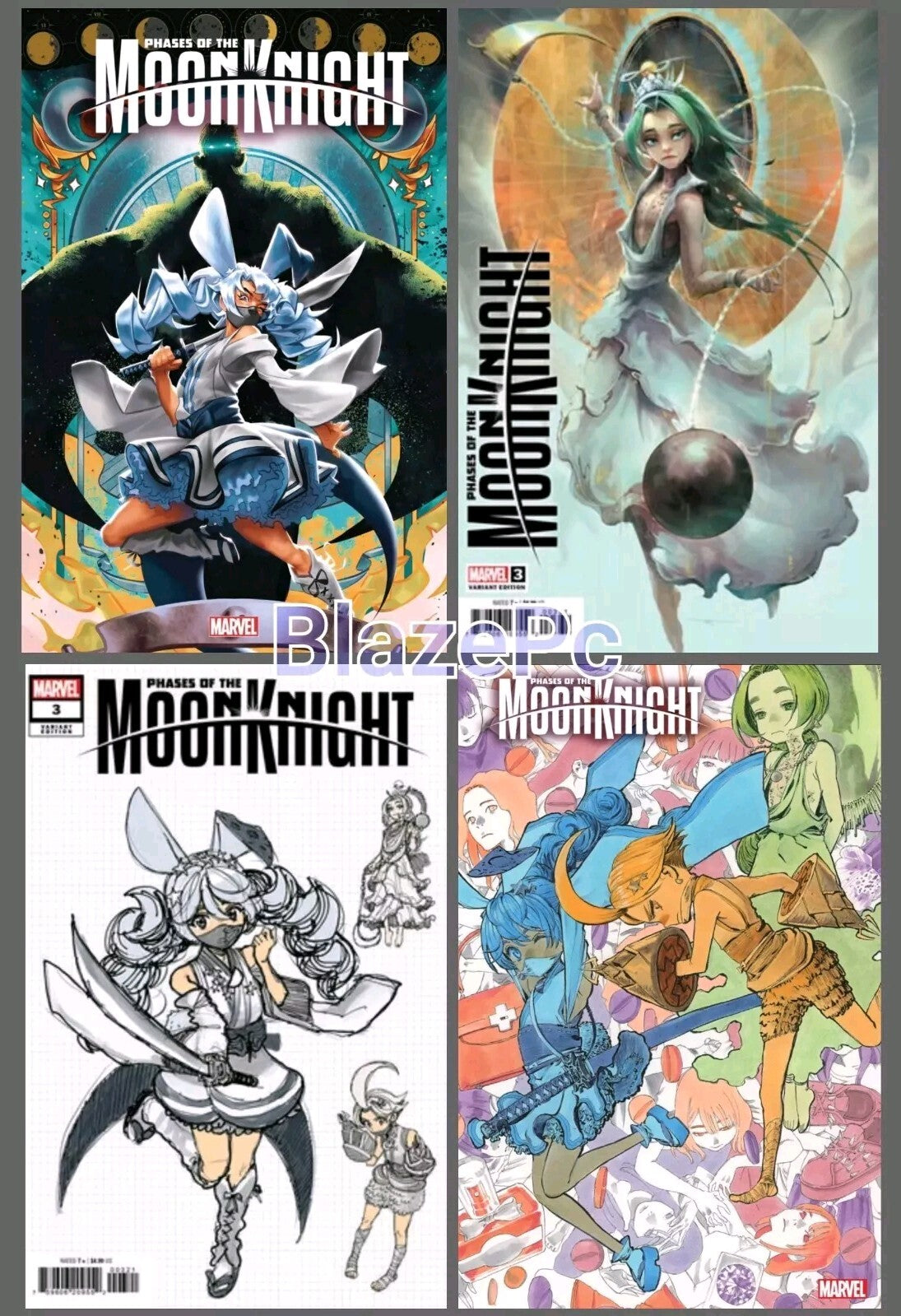 Phases of the Moon Knight #3 Cover A B C D Variant Set Option 2024 Marvel NM
