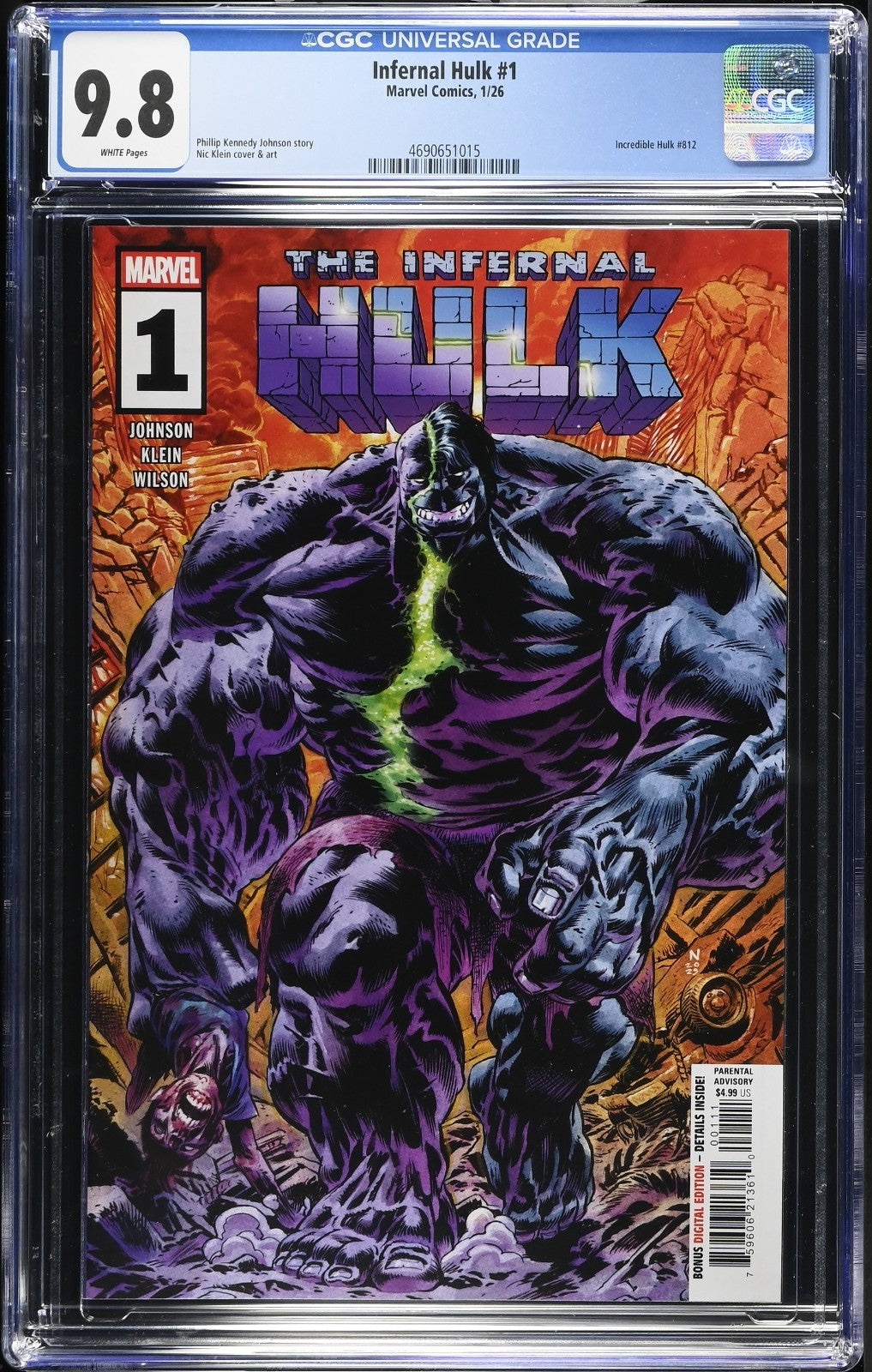 Infernal Hulk #1 CGC 9.8 Nic Klein Cover A 1st Print Marvel Comics 2025