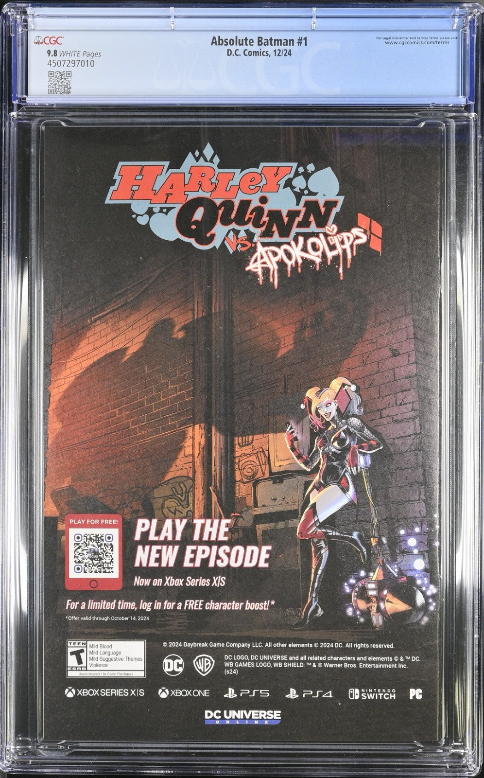 Absolute Batman #1 CGC 9.8 Cover A 1st Print Nick Dragotta DC Comics 2024