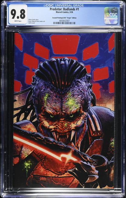 Predator Badlands #1 CGC 9.8 1:25 2nd Print CAFU VIRGIN Variant Marvel 2025