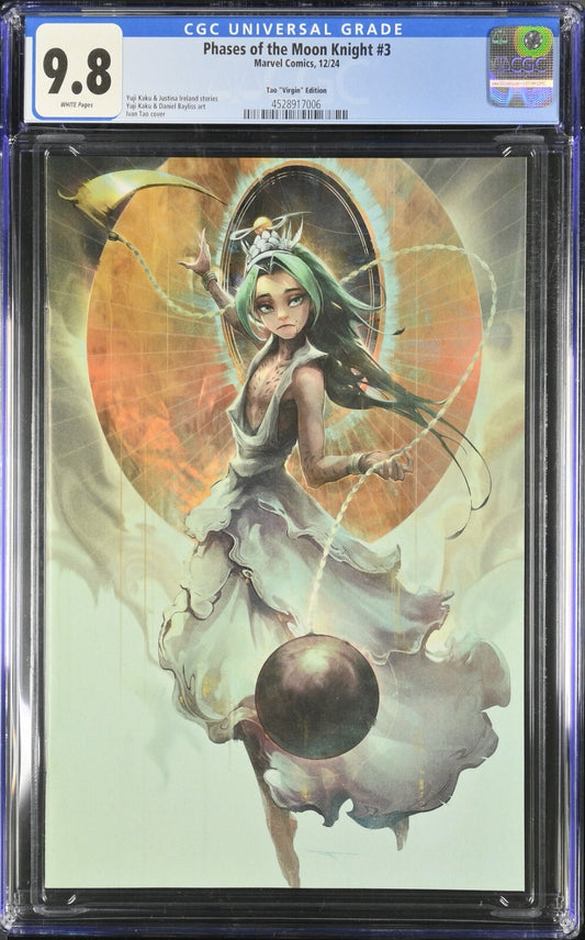 Phases of the Moon Knight #3 CGC 9.8 1:50 Ivan Tao VIRGIN Variant Kaku In Hand