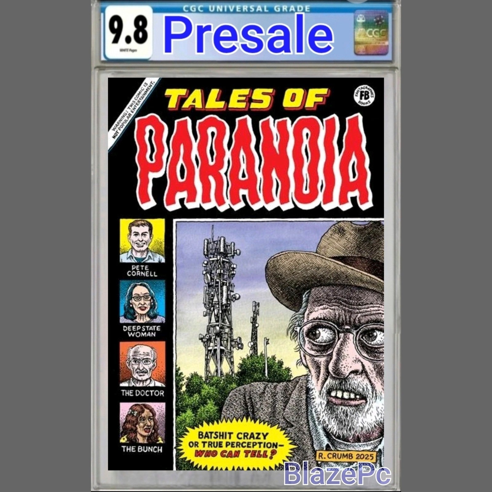 Tales of Paranoia One Shot CGC 9.8 R Crumb Fantagraphics Books 2025 PRESALE