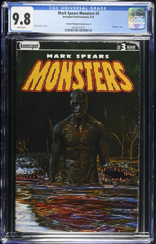 Mark Spears Monsters #3 CGC 9.8 1:20 2nd Print Swamp Thing Variant 2025
