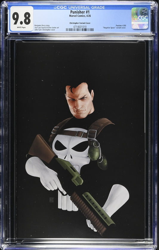 Punisher #1 CGC 9.8 John Tyler Christopher Negative Space VIRGIN Variant 2026
