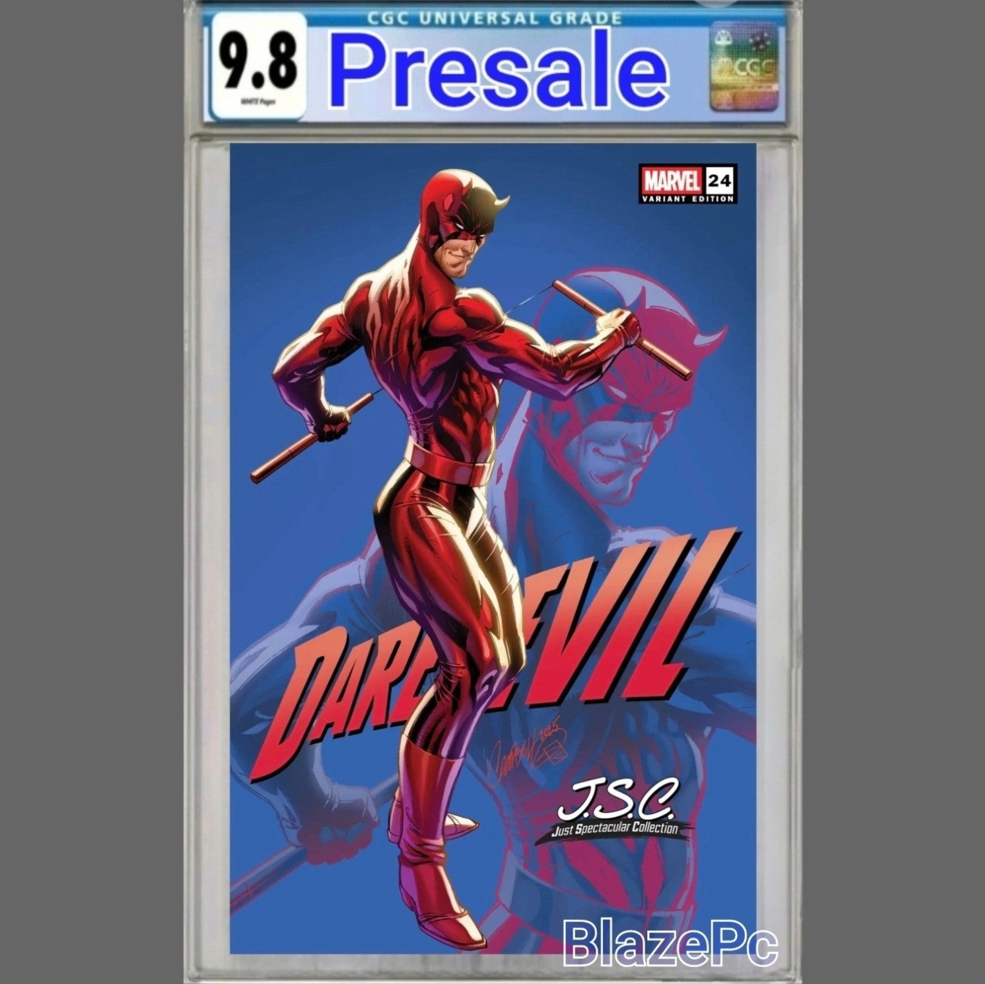 Daredevil #24 CGC 9.8 J Scott Campbell Just Spectacular Variant PRESALE