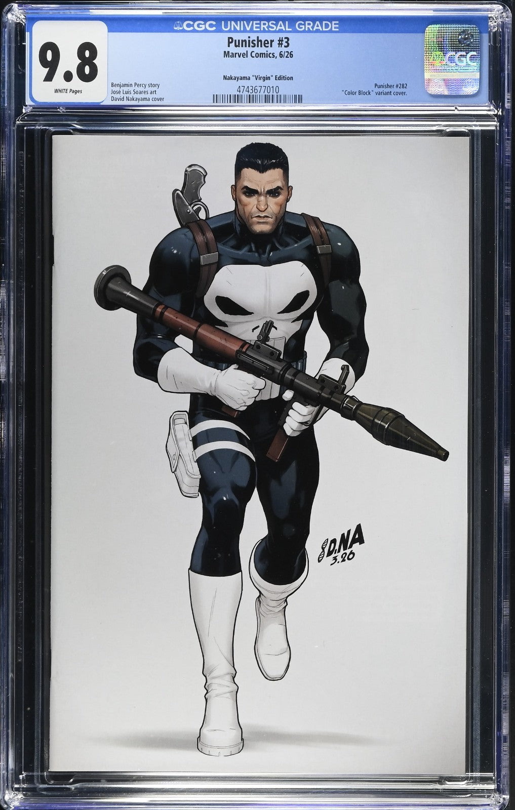 Punisher #3 CGC 9.8 1:50 David Nakayama VIRGIN Variant Marvel 2026
