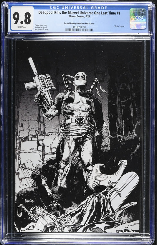 Deadpool Kills The Marvel Universe One Last Time 1 CGC 9.8 1:25 2nd Print Sketch