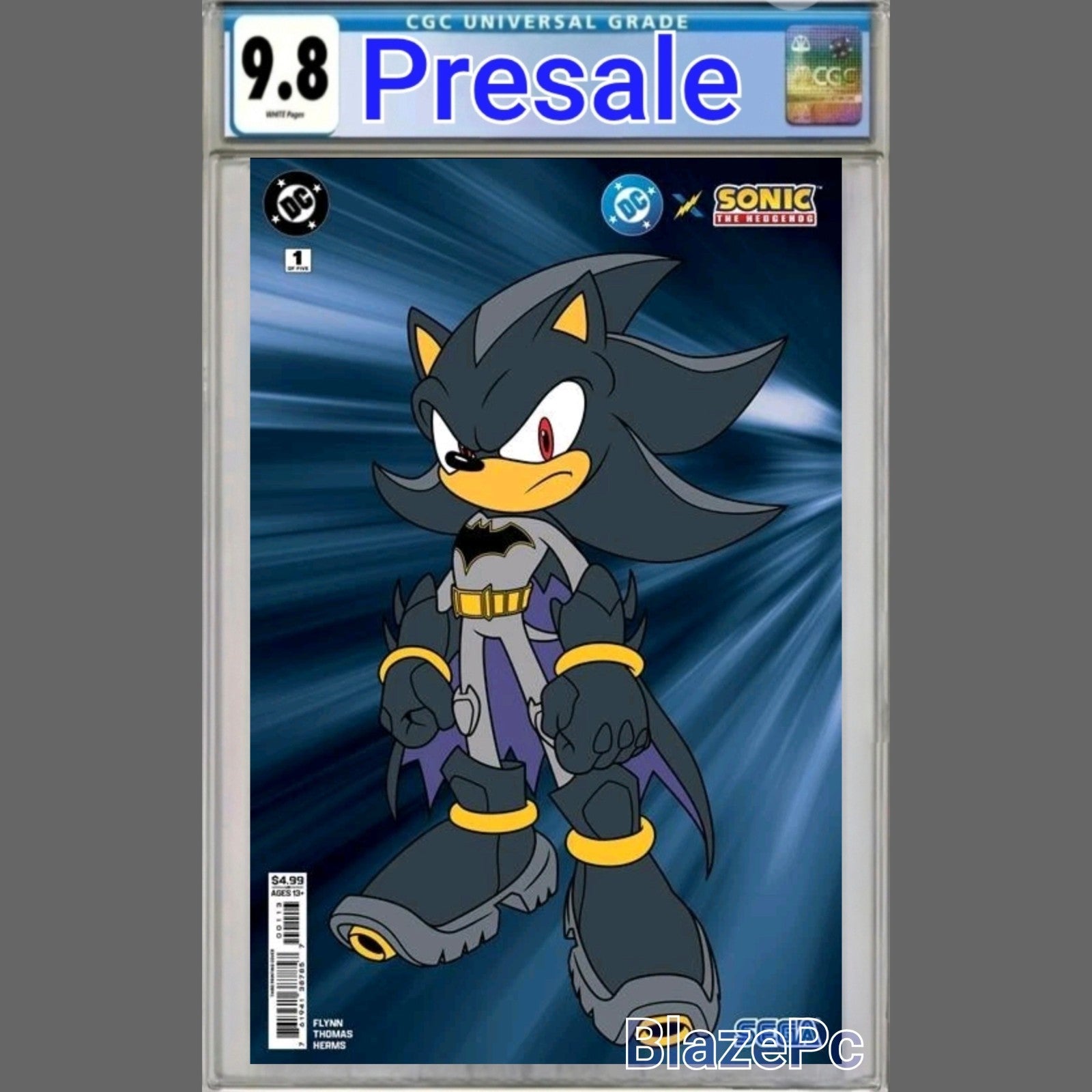 DC X Sonic The Hedgehog #1 CGC 9.8 3rd Print Thomas Batman Variant PRESALE