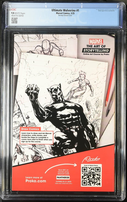 Ultimate Wolverine #1 CGC 9.8 Lee Bermejo Variant 1st Print Marvel 2025