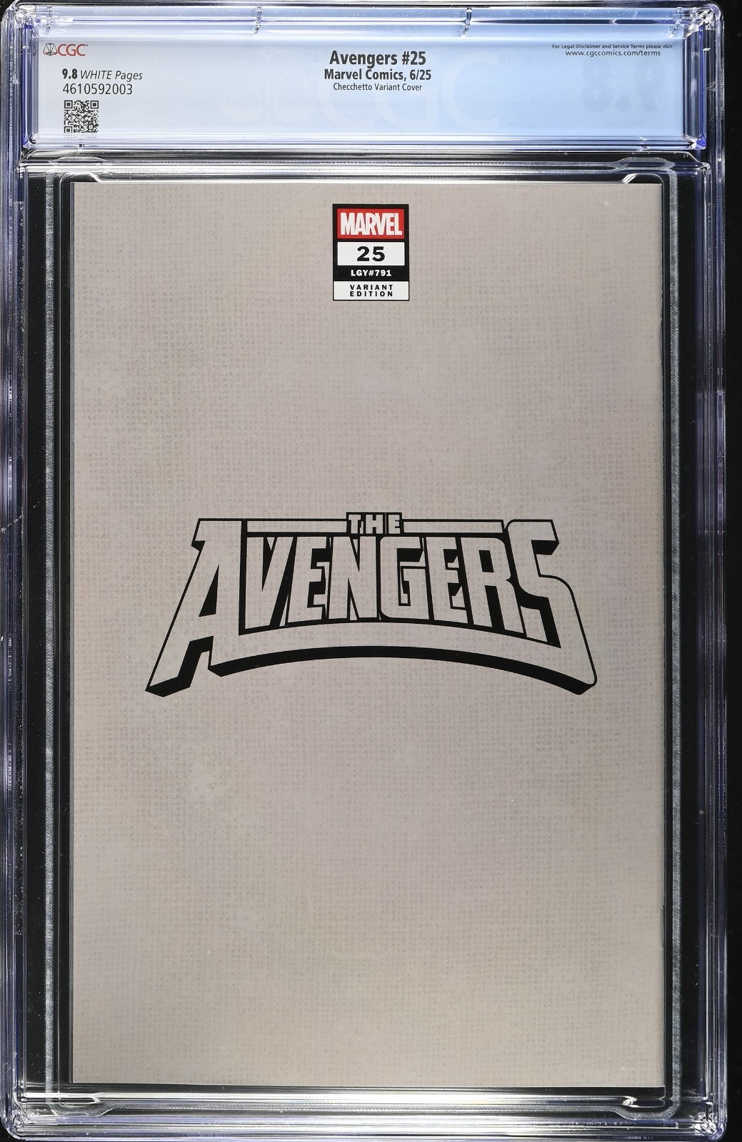 Avengers #25 CGC 9.8 Marco Checchetto 616 Day Variant Marvel 2025