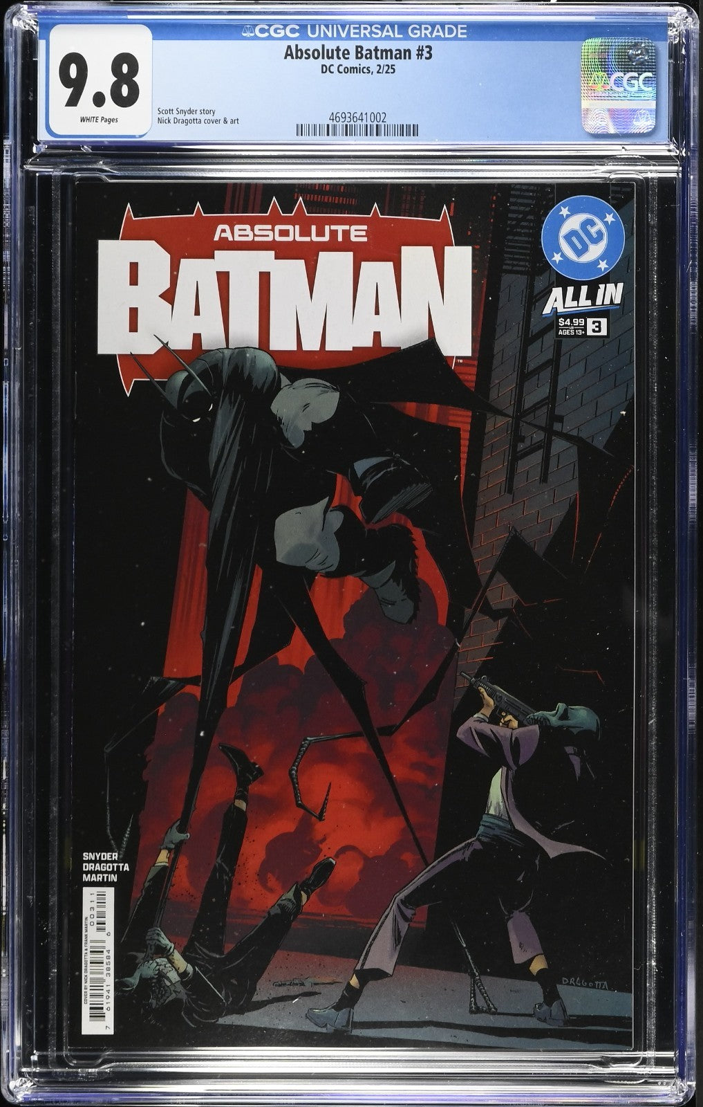 Absolute Batman #3 CGC 9.8 1st Print Cover A Nick Dragotta DC Comics 2024