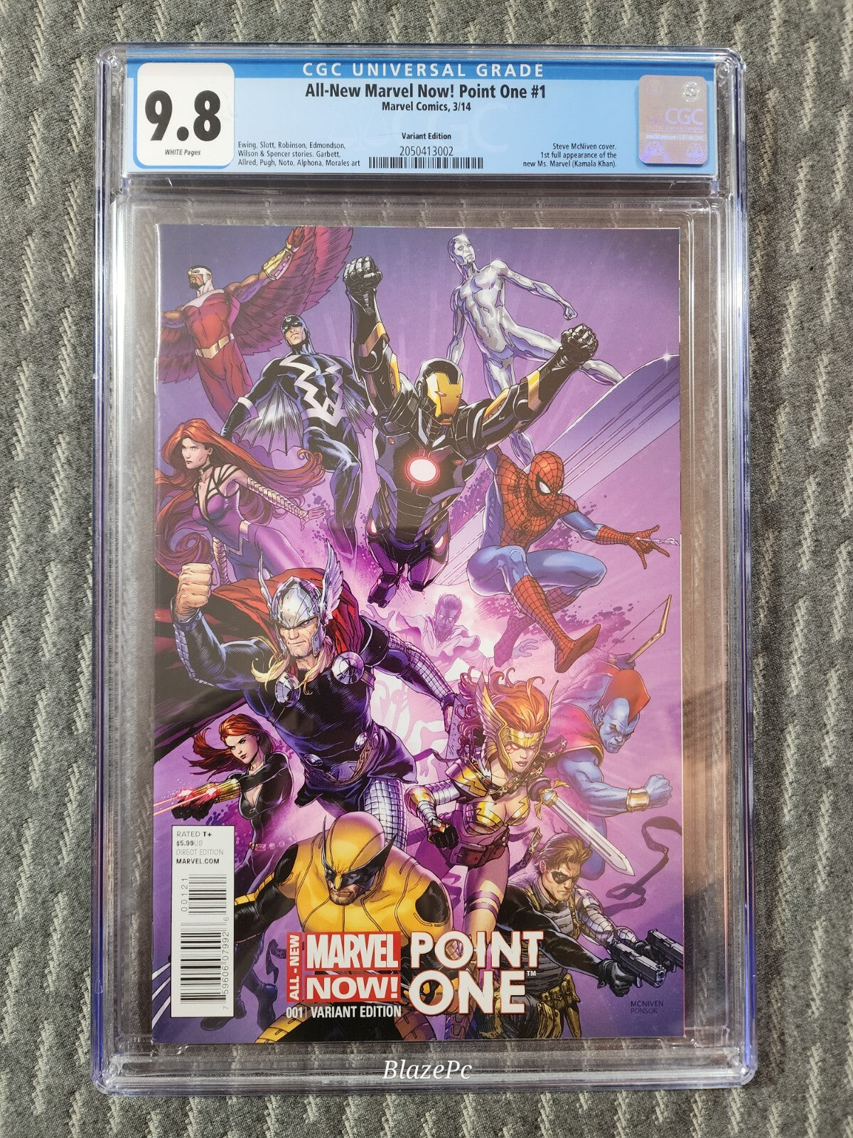 All New Marvel Now Point One #1 CGC 9.8 1:75 McNiven Variant 1st Kamala Ms Marve