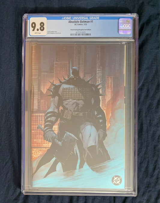 Absolute Batman #1 CGC 9.8 3rd Print Cover C Nick Dragotta FOIL Variant 2025