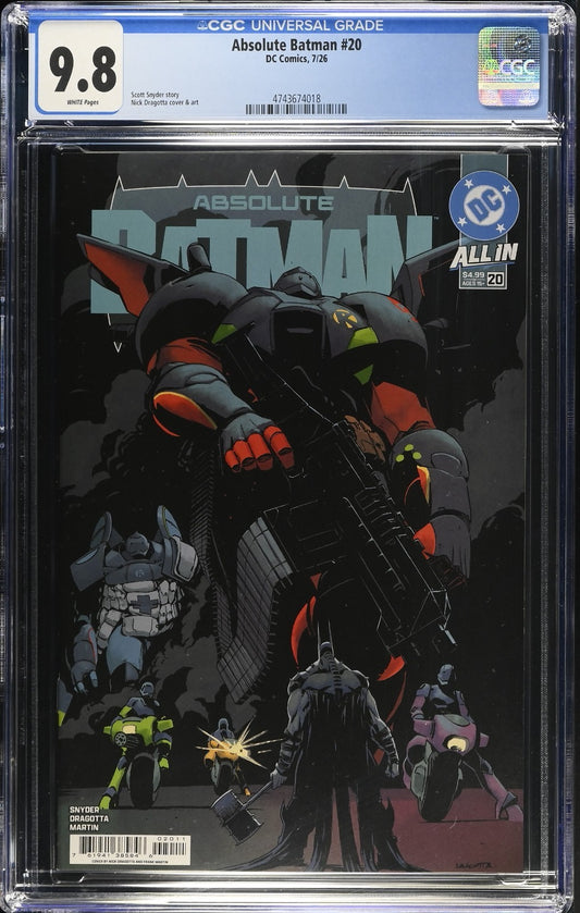 Absolute Batman #20 CGC 9.8 1st Print Cover A Nick Dragotta Robin DC 2026