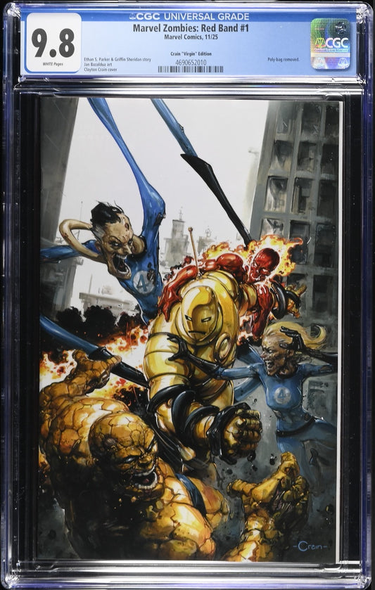 Marvel Zombies Red Band #1 CGC 9.8 1:100 Clayton Crain VIRGIN Variant 2025