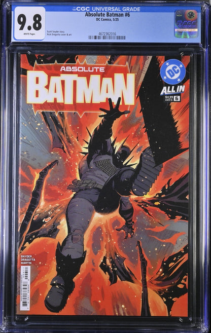 Absolute Batman #6 CGC 9.8 Cover A Nick Dragotta 1st Print Joker DC Comics 2025