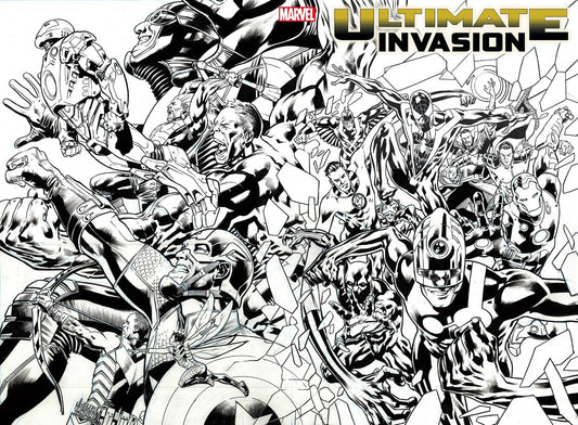 Ultimate Invasion #1 1:50 Bryan Hitch B&W Wraparound Variant Spider-Man 2023 NM