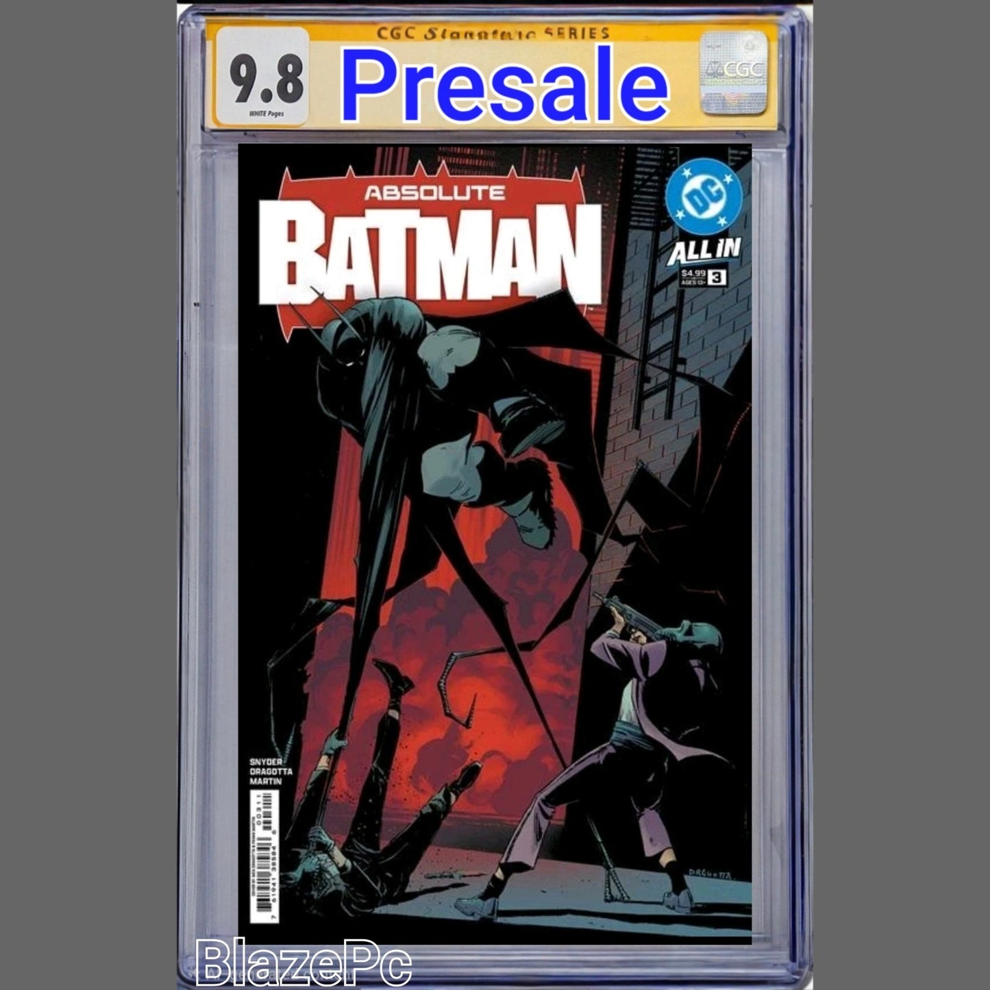 Absolute Batman #3 CGC SS 9.8 A 1st Print SIGNED By Snyder and Dragotta PRESALE