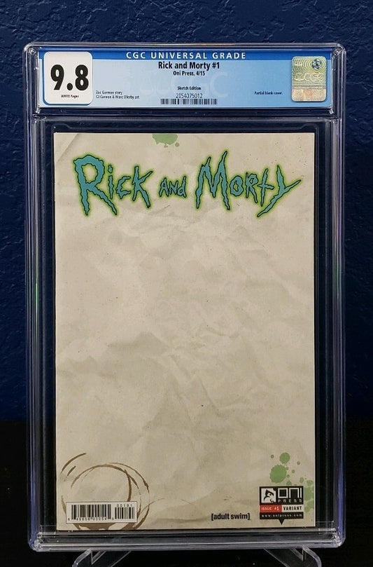 Rick and Morty #1 CGC 9.8 Blank Sketch Variant 1st Print Roiland Harmon Oni 2015