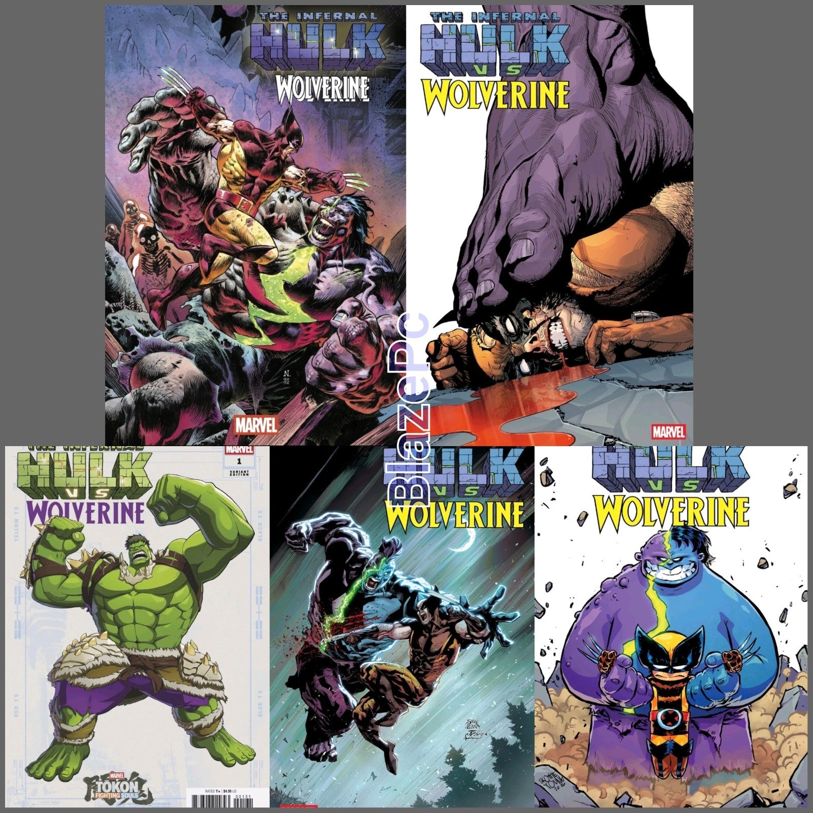 Infernal Hulk Vs Wolverine #1 Cover A B  C D E Variant Set Options Presale 9/23