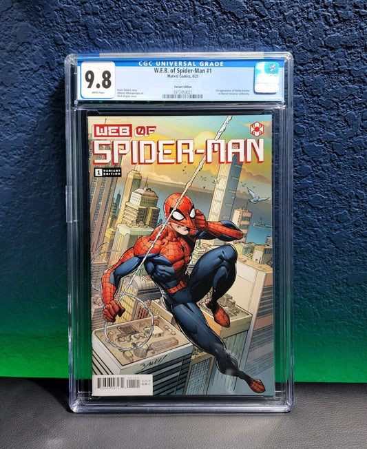 Web of Spider-Man #1 CGC 9.8 Bagley 1:25 Incentive Variant 1st Harley Keener