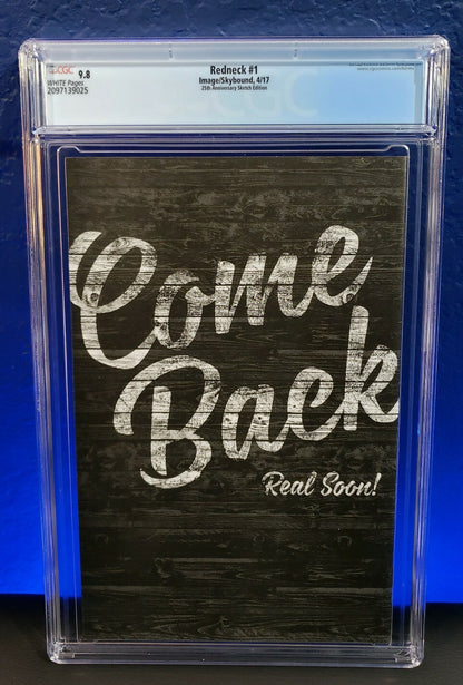 Redneck #1 CGC 9.8 25th Anniversary Sketch Variant Image Comics Cates 2017