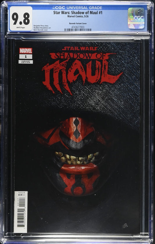 Star Wars Shadow of Maul #1 CGC 9.8 1:25 Bjorn Barends Variant Marvel 2026