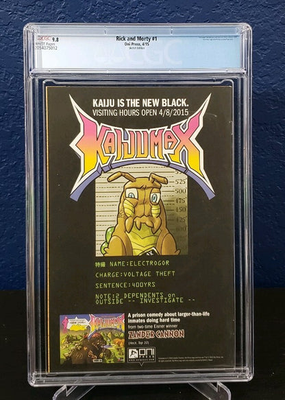 Rick and Morty #1 CGC 9.8 Blank Sketch Variant 1st Print Roiland Harmon Oni 2015