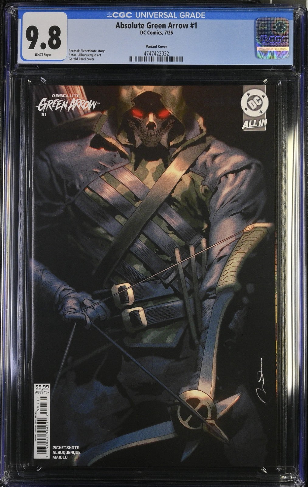 Absolute Green Arrow #1 CGC 9.8 Cover B Parel Variant 1st Print DC Comics 2026