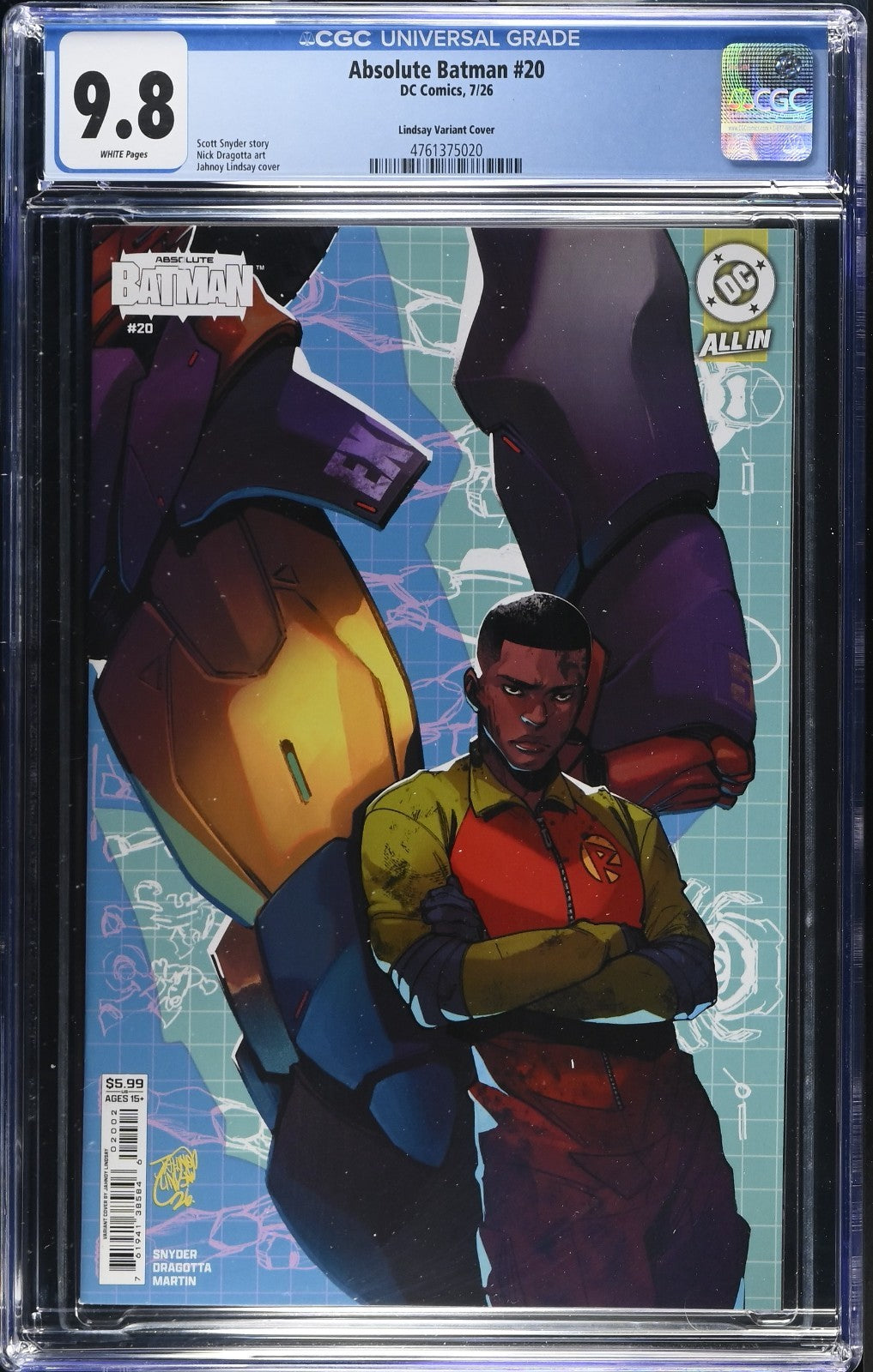 Absolute Batman #20 CGC 9.8 1st Print Cover I Lindsay Variant Robin DC Comics