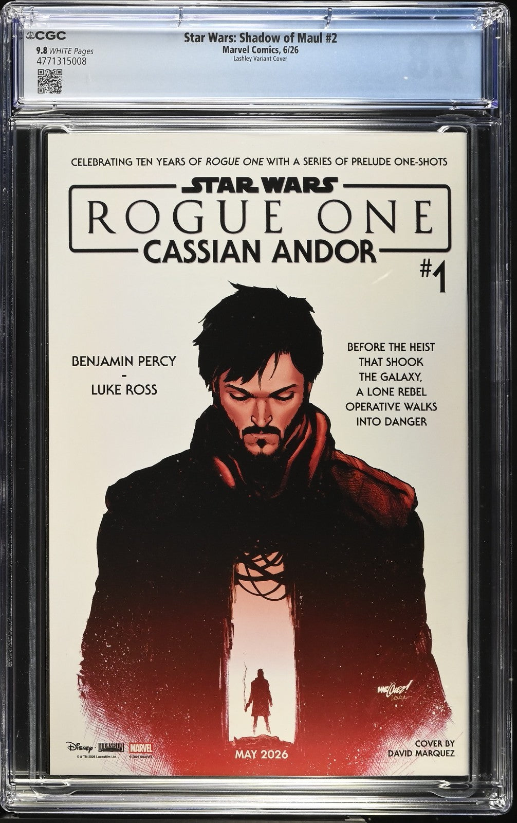Star Wars Shadow of Maul #2 CGC 9.8 1:25 Ken Lashley Variant Marvel 2026 PRESALE