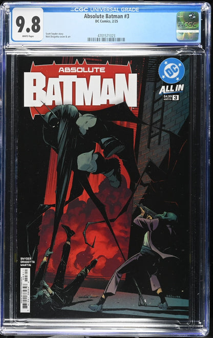 Absolute Batman #3 CGC 9.8 1st Print Cover A Nick Dragotta DC Comics 2024