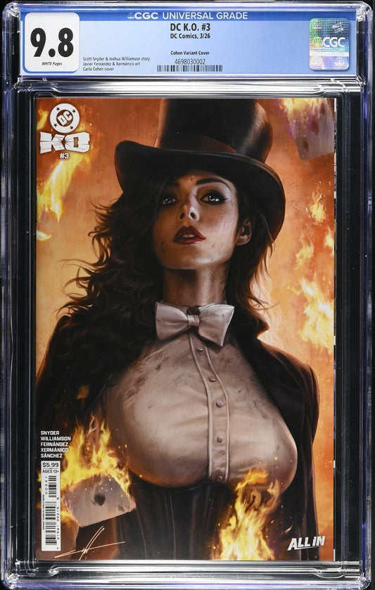 DC K.O. #3 CGC 9.8 Carla Cohen Cover D Zatanna Card Stock Variant DC 2026